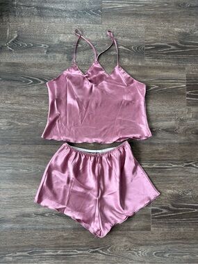 Silky Dusty Rose Camisole & Short Sleep Set